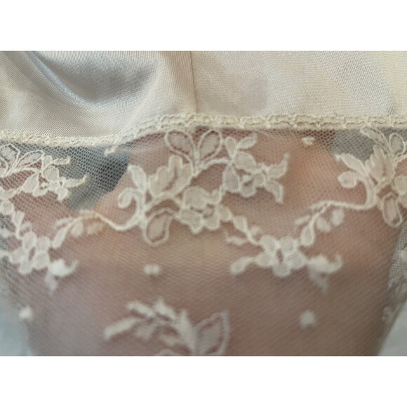 Vintage 1960's Half Slip Skirt Slip Pink Lace Wide Lace Band at Hem 14/16 Tall - Picture 4 of 6